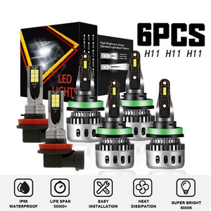 For Toyota Tacoma 2016-2021 2022 2023 LED Headlight + Fog Light Bulbs Kit White - Picture 1 of 13