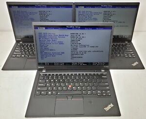 Lot of 3 Lenovo ThinkPad X1 Carbon Core i7-7600U 2.80GHz 16GB RAM Laptops NO HDD