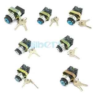 Interruptor de selección de llave momentánea mantenida de 22 mm montaje 2/3 posiciones N/O N/C - Imagen 1 de 29