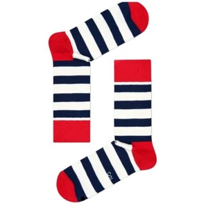 HAPPY SOCKS Men's White Stripe Cotton Crew Sock Size 8-12 NWT - Picture 1 of 1