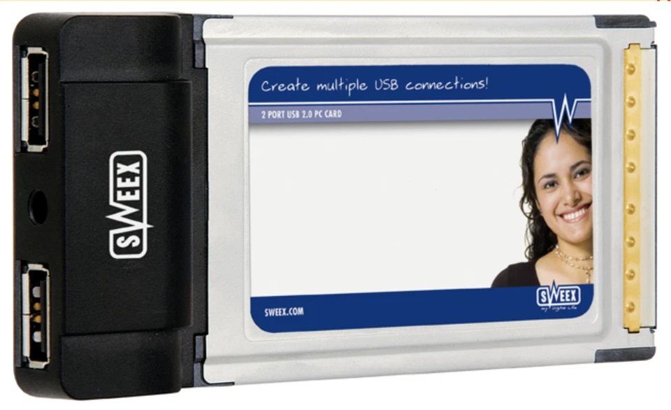 Sweex 2 Port USB 2.0 PC Card US101 - Immagine 1 di 1