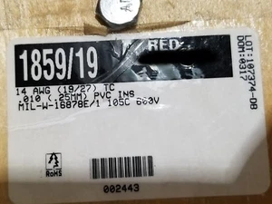 Alpha Wire 1859/19 14awg Tinned Copper Hook Up Wire MIL-W-16878E/1 Red /100ft - Picture 1 of 3
