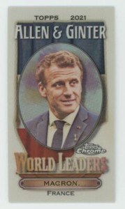 2021 Allen & Ginter Chrome World Leaders Emmanuel Macron #MWL-4