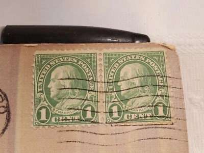 RARE 1 Cent Green Ben Franklin STAMPS 1936 - Image 1 of 4