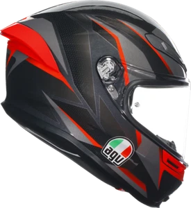 AGV K6 S Slashcut Black/Grey/Red Motorcycle Helmet - Choose Size - Picture 1 of 6