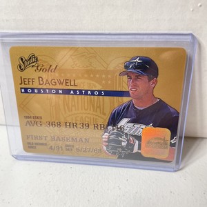 1995 Studio Gold Jeff Bagwell Credit Card No. 2 of 50 Houston Astros HOF