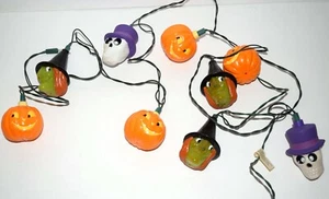 Vintage Halloween String Lights with Pumpkins Skulls And Witches - Picture 1 of 12