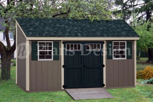 Storage Shed Plans, 6' x 16' Deluxe Lean to / Slant #D0616L, Free Material List - Picture 1 of 2