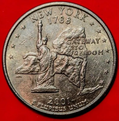 Rare New York Quarter USA 2001 - Image 1 of 2