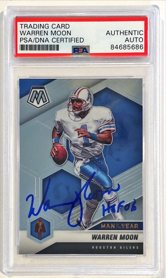 2021 Panini Mosaic Warren Moon Houston Oilers Signed Auto Card #280 PSA/DNA - Image 1 of 1