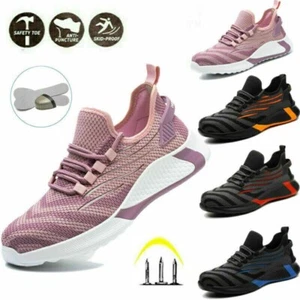 Safety Shoes Mens Lightweight Work Trainers Steel Toe Cap Womens Hiking Boots UK - Picture 1 of 19