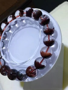 Natürliches rotes Phantom Quarz Stretch Runde Perlen Kristall Armband - Bild 1 von 6