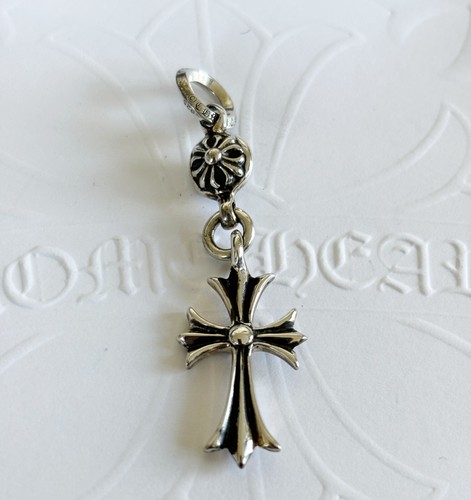 CHROME HEARTS Charm Croce CH Piccola Palla Cuori Cromati 100% Autentici