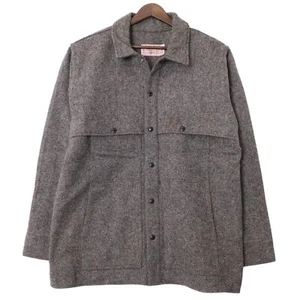 Filson Double Mackinaw Shirt Wool Jacket Gray Vintage 70s Made in USA - Picture 1 of 9