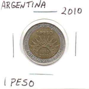 Argentina 1 PESO 2010 Bicentenary Aconcagua Bi-Metallic as pictured - Picture 1 of 6