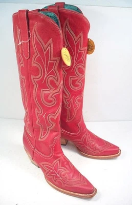 Corral Women's 9 M Red Tall Side Zipper Western Boots Snip Toe - Image 1 of 4
