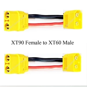 RCP (2) XT90 FEMALE TO XT60 MALE BATTERY ADAPTERS  12awg Wire  - Picture 1 of 14