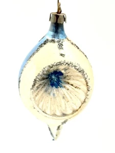 Antik Quecksilber Glas 4-seitige Einzüge Träne Ornament 4 Zoll Polen - Bild 1 von 11