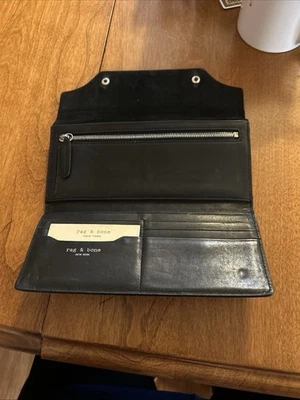Cartera continental clásica de cuero negra Rag & Bone Foto 1 de 4