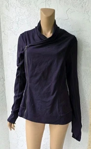 Lululemon Bhakti Yoga Wrap Jacket Black Grape Double Zipper Women's 12 - Picture 1 of 7