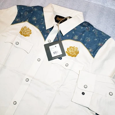 NWT Howler Bros Men's Large Yellow Rose ACL 2025 Crosscut Deluxe Snapshirt  - Image 1 of 4