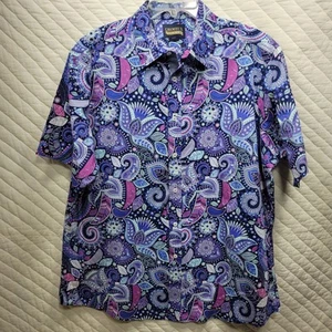 Cremieux Hemd Herren XL Lila Paisley Bunt Freizeit Komfort - Bild 1 von 8