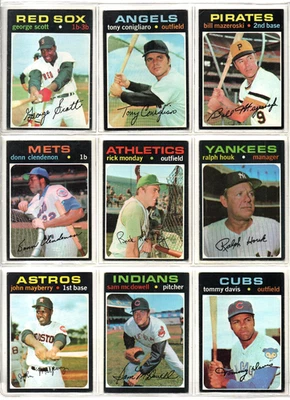 Lote Topps 1971 de 192 estrellas comunes y menores en estado de grado inferior a medio Foto 1 de 4