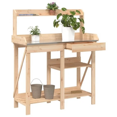 Banco para Macetas con Estantes Mesa de Plantas Madera Maciza de Abeto vidaXL - Imagen 1 de 2