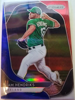 2020 Panini Prizm Red White Blue Liam Hendriks Oakland Athletics #65 - Image 1 of 2