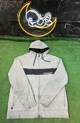 Sudadera con Capucha Oakley Cremallera Completa a Rayas para Hombres Talla XL Calce Regular Foto 1 de 4