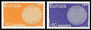 ANDORRA FRANCESE 1970 Europa 2v MNH** - Picture 1 of 1