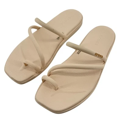 Crocs Miami Toe Loop Sandália Flip Flop Orvalho Creme Feminino 6 Moda Verão Confortável Novo com etiquetas - Imagem 1 de 4