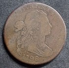 1798 2ND HAIR STYLE S 182 R4 DRAPED BUST LARGE CENT   VG EX GOLDBERG AUCTION