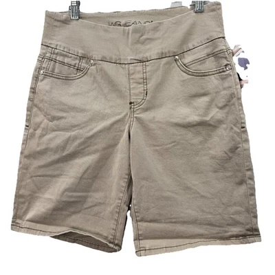 NUEVO JAG Jean Pull-On Frente Plano Bermudas Pantalones Cortos Estuco Para Mujer 8 Elásticos Foto 1 de 4