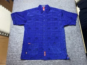 Vintage Marc Ecko Shirt Mens Large Blue Button Up Rhino AOP Hip Hop Grunge - Picture 1 of 6