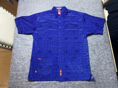 Vintage Marc Ecko Shirt Mens Large Blue Button Up Rhino AOP Hip Hop Grunge - Image 1 of 4