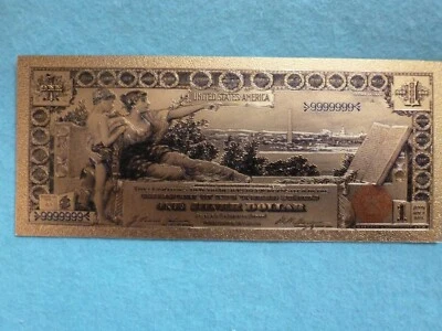 1886 series,999 Gold leaf-colored 1 Dollar.  - Image 1 of 2