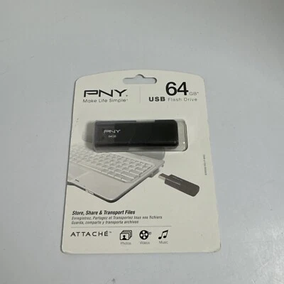 64GB USB Flash Drive - USB 2.0 Flash Drive Attache 3 - PNY store & share files - Image 1 of 4