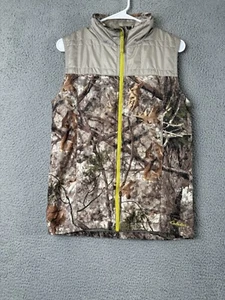 Cabelas Puffer Vest Youth XL Brown Full Zip Camouflage Camping Hunting - Picture 1 of 17
