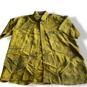 vintage men's hawaiian printed green silk vintage shirt for men made in italy L - Picture 1 of 4