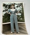 Rare Antique Vintage American WWII Era Pant Suit Lady! Beautiful Snapshot Photo!