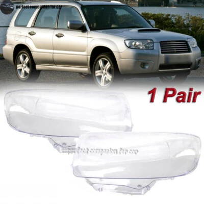 1 Pair Headlight Lens Cover Headlamp Mask For Subaru Forester 2006 2007 2008 - Image 1 of 4