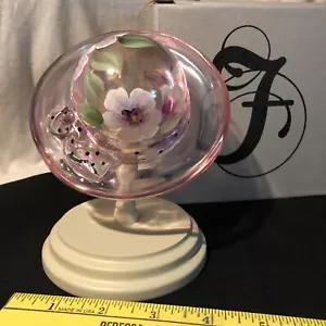 Fenton Pink Hat Painted With Stand #2047/2500 - Picture 1 of 5