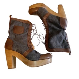Rachel Comey Stiefel Damen 10 Leder Plateau Absatz Spitze Steampunk Artsy Goth - Bild 1 von 19