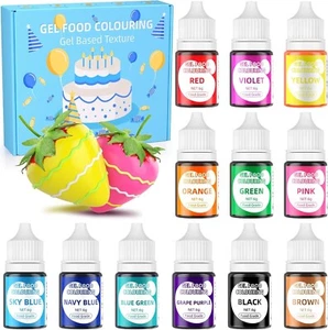 12-Color Food Colouring Gel Set (6g Each) β Concentrated Dye for Baking & DIY - Picture 1 of 7