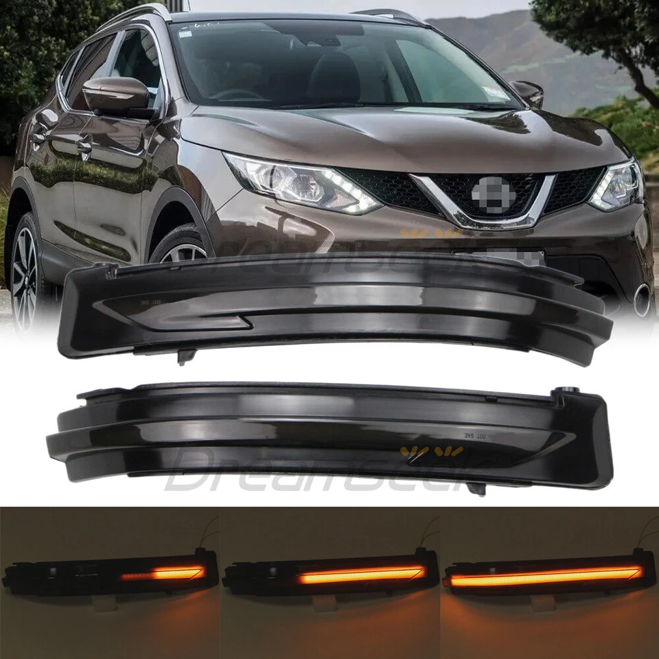 LED Side Mirror Light For Nissan X-Trail Rogue Qashqai With Dynamic Turn Signal - image 1 of 4