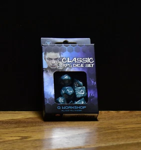 Q-Workshop- Classic Dice Set: Storm/White Color - Picture 1 of 1