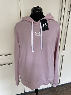 BNWT Under Armour Pink Rival Terry Hoodie Size Large • 24.69€