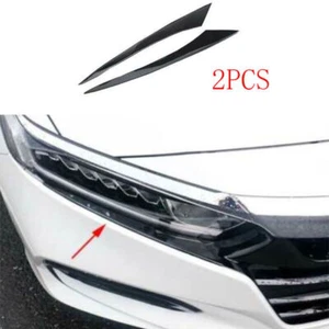 Black Steel Car Exterior Headlight Lamp Strip Trim For Honda Accord 2018-2022 - Picture 1 of 6