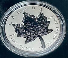 1 oz.  Black Rhodium -Silver Coin–Super Incuse Maple Leaf–Mintage: 8,000 (2023)